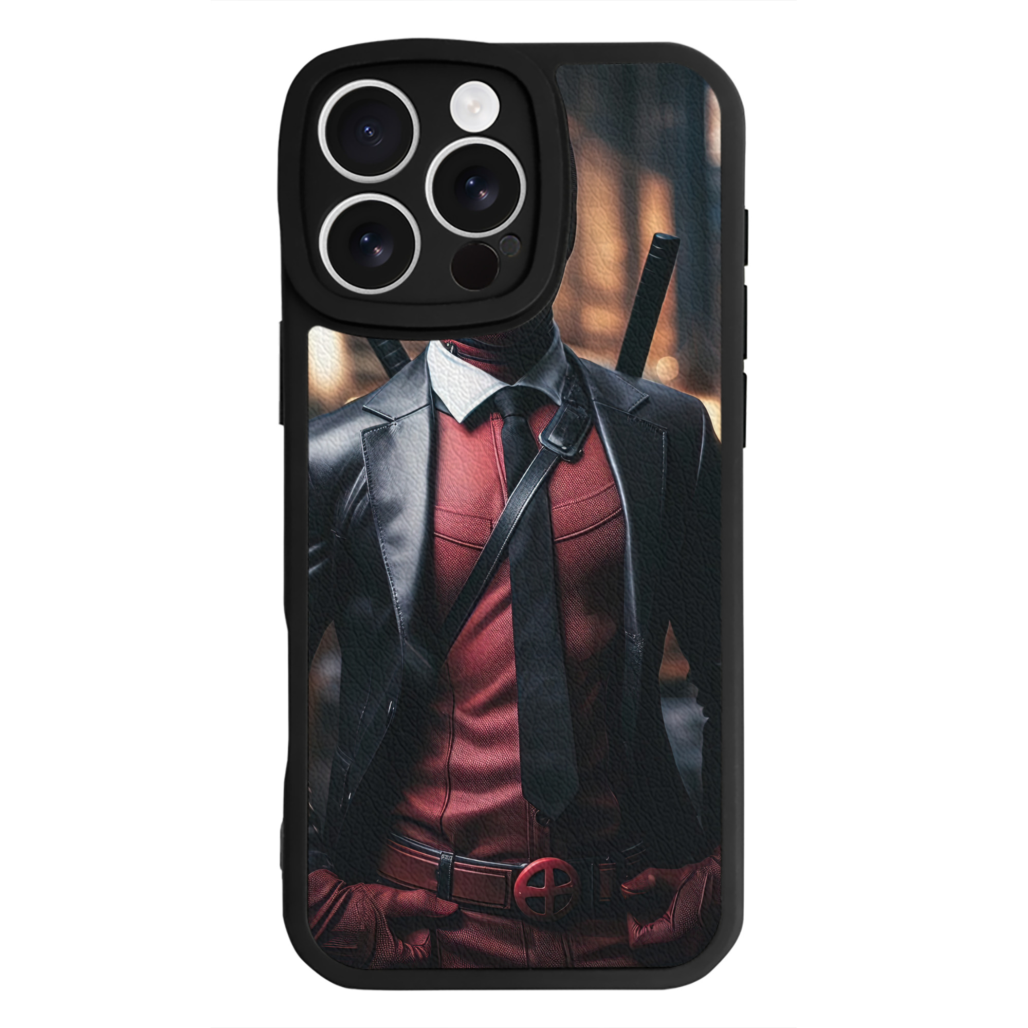 （画像用） Deadpool デッドプール 【iPhone 16シリーズ対応】シリコンスマホケース（レザー調） 材質：シリコン